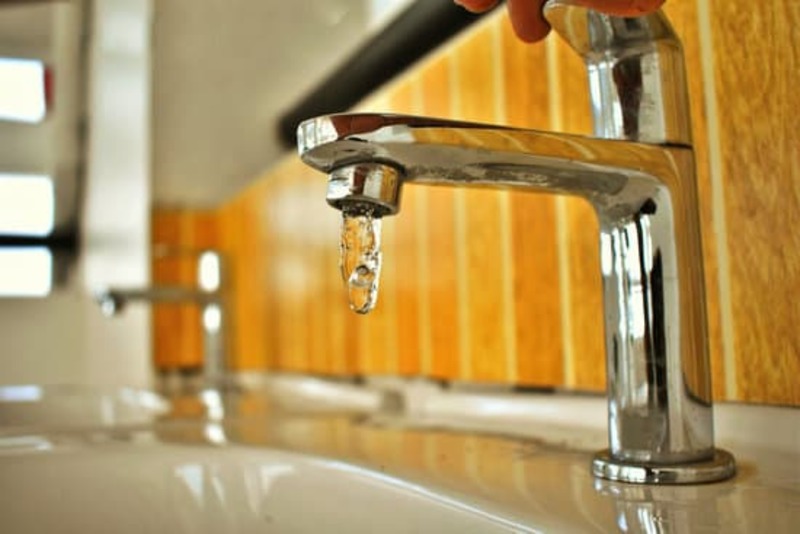 a leaky tap in a hostel