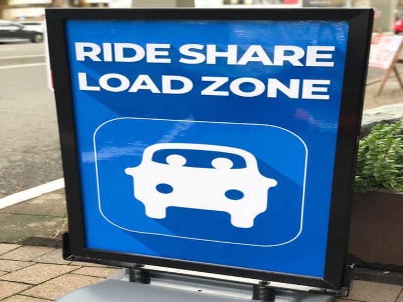 rideshare signage at airport