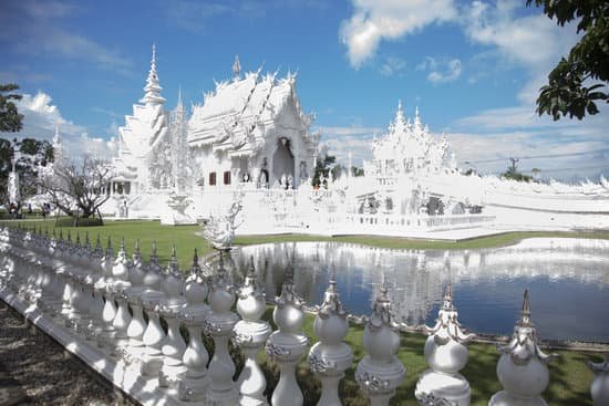 a beautiful landmark in Thailand Asia. The white temple Wat Rong Khun